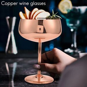 Set of 4‎ Copper-Colored Decorative Coupe Champagne Cups Stainless